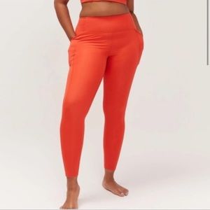 Girlfriend Collective Orange 4024 Compression Pocket Leggings Size XXXL NEW